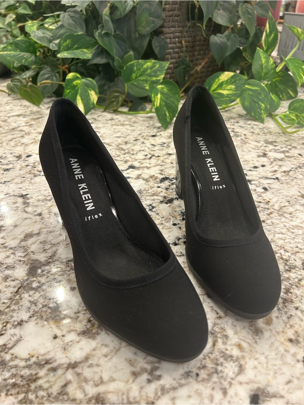 Anne Klein iFlex “Carole” Black Block Heel Pumps Sz 7M